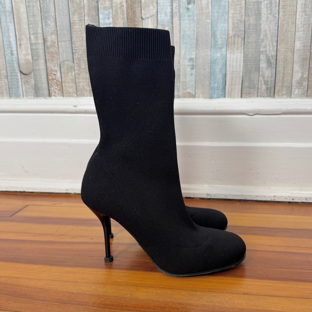 Alexander McQueen 36 6 Knit Sock Pull On Ankle Boots Stiletto Heel Made in Italy